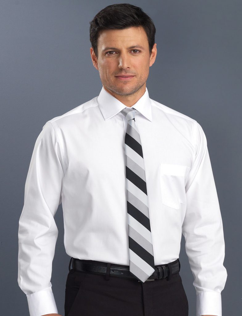 Style 200 White - Mens Long Sleeve Poplin - John Kevin | Business Shirts