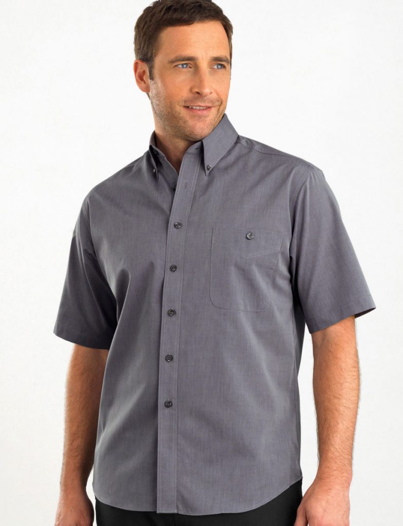 Style 265 Graphite - Mens Short Sleeve Chambray - John Kevin | Business ...