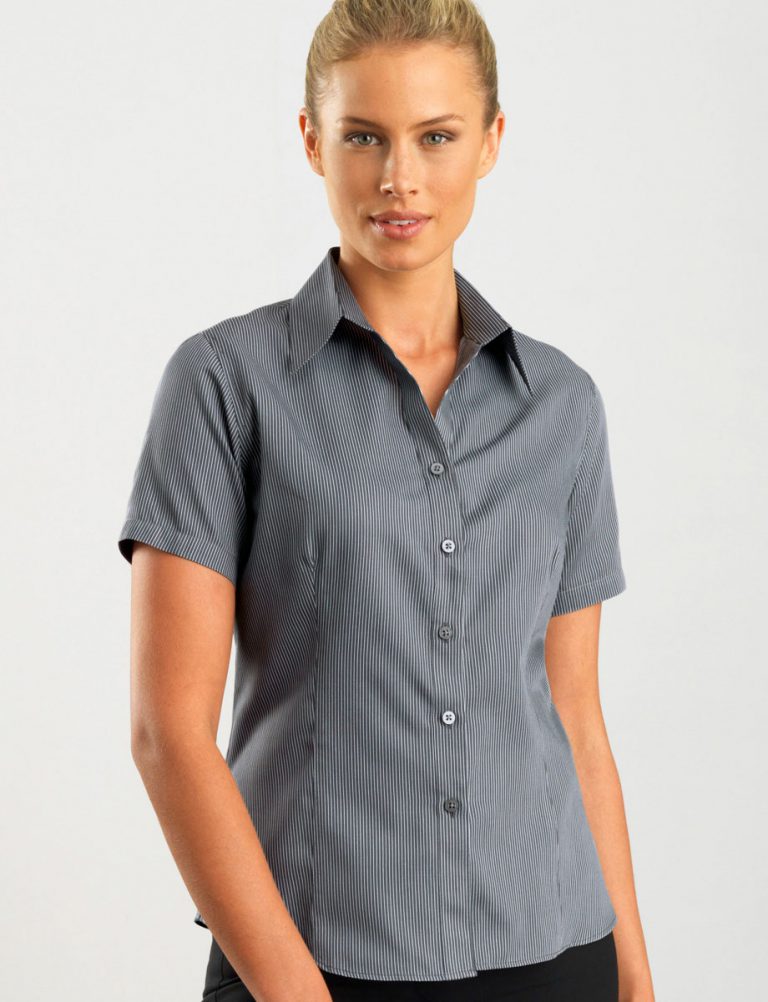 Style 363 Gunmetal - Womens Short Sleeve Pin Stripe - John Kevin ...