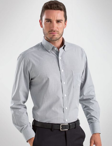Style 456 Grey - Mens Long Sleeve Multi Check - John Kevin | Business ...