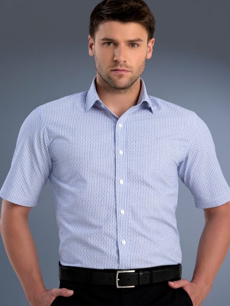 Dobby Stripe - Blue - John Kevin | Business Shirts
