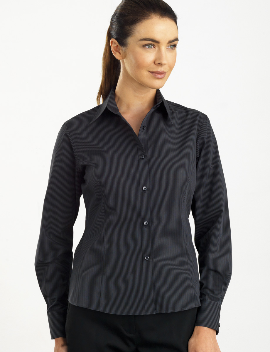 Style 135 Charcoal - Womens Long Sleeve - John Kevin | Business Shirts