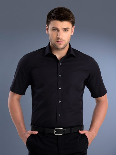 Poplin - Black - John Kevin | Business Shirts