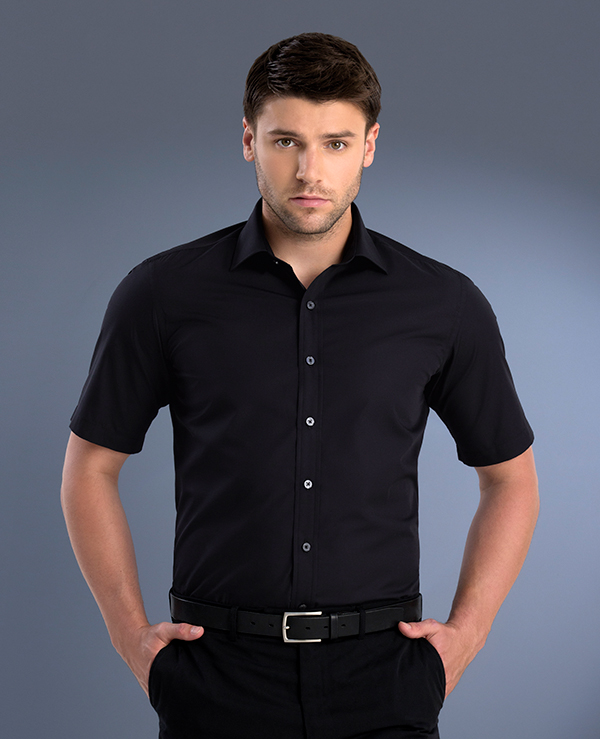 alleen Bedrog Gebruikelijk Style 801 Black - Mens Slim Fit Short Sleeve Poplin - John Kevin | Business  Shirts